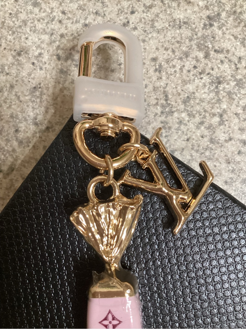 Louis Vuitton Pink and Gold Monogram Candy Charm Keychain - Picture 2 of 4